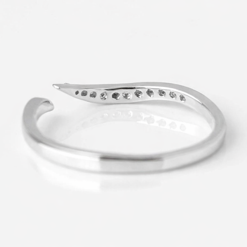 925 sterling silver Open Dainty Moissanite Stacking Ring - GEMPARA