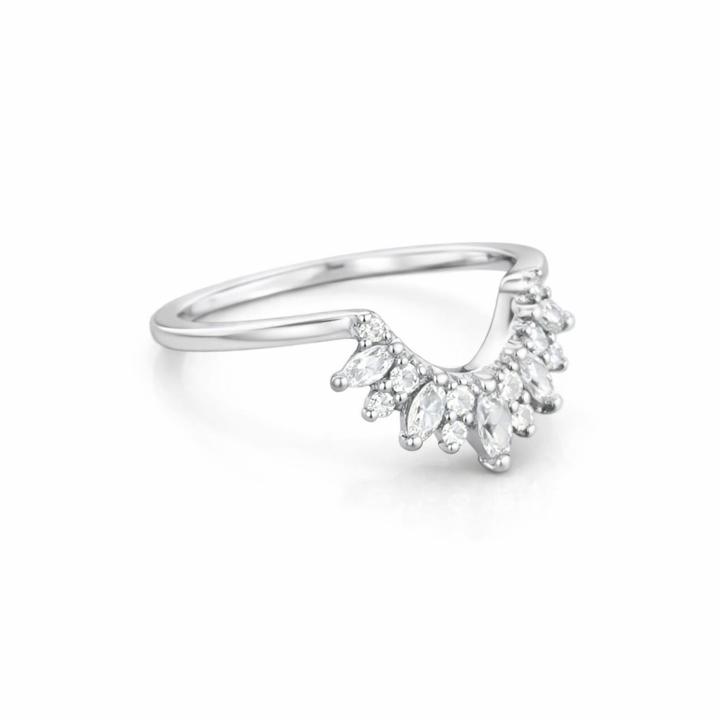 925 sterling silver Marquise cut Moissanite Ring - GEMPARA