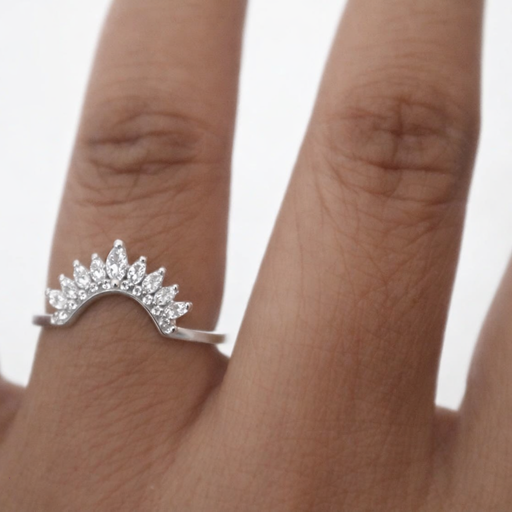 925 sterling silver Marquise cut Moissanite Ring - GEMPARA