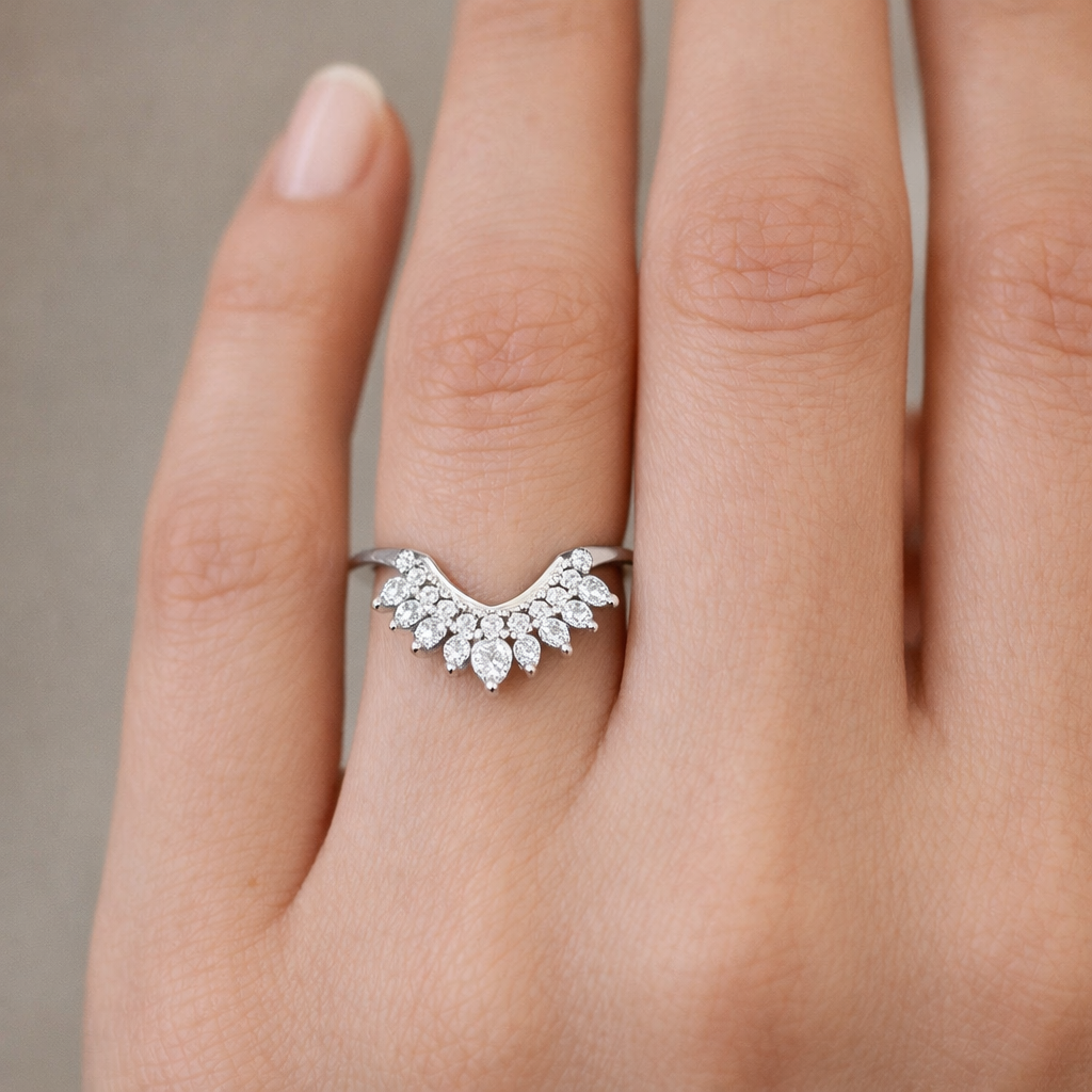 925 sterling silver Marquise cut Moissanite Ring - GEMPARA