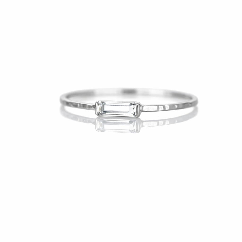 Moissanite Baguette Wedding Band- 925 Sterling Silver - GEMPARA