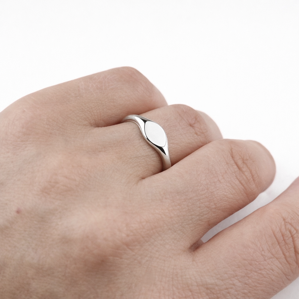 925 Sterling Silver Pinky signet ring - GEMPARA