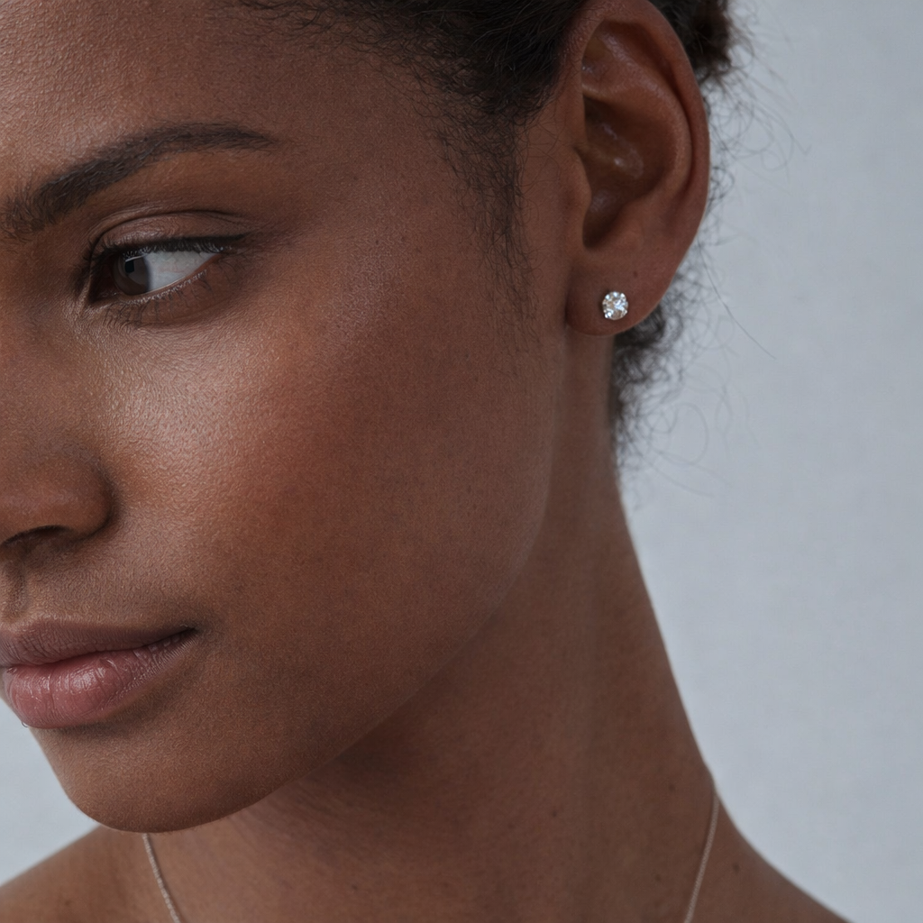 925 Sterling silver Four-Prong Moissanite Stud Earrings - GEMPARA