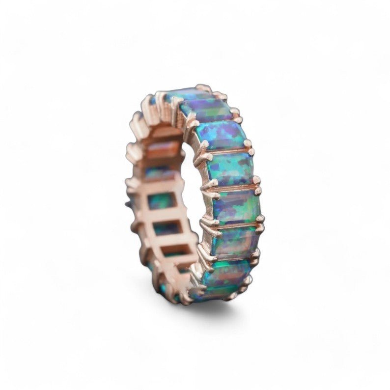 2.25CT Baguette Opal Eternity Ring - GEMPARA