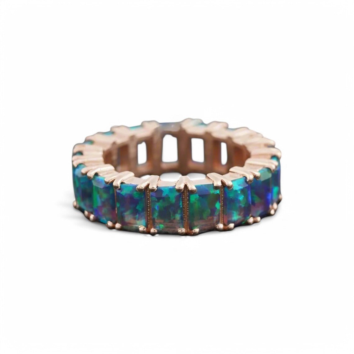 2.25CT Baguette Opal Eternity Ring - GEMPARA