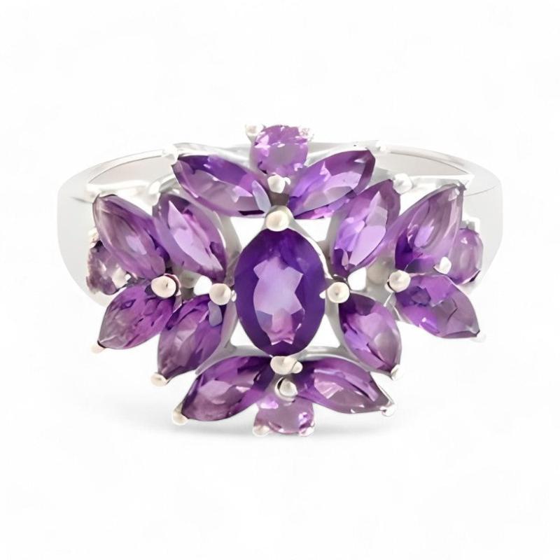 2CT Amethyst Marquise Cluster Ring - GEMPARA