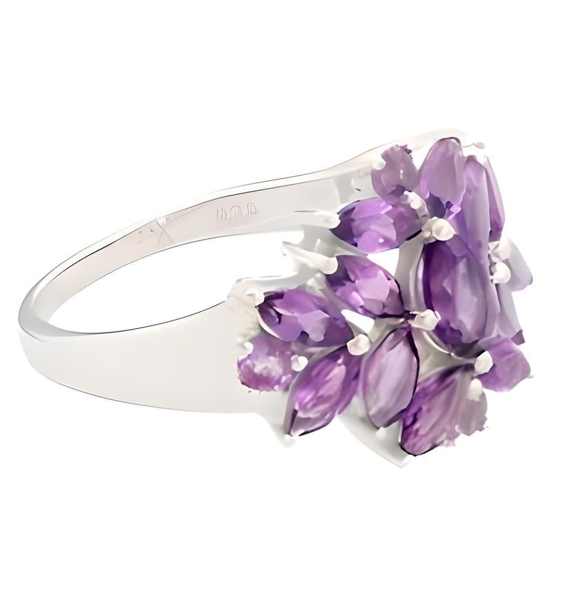 2CT Amethyst Marquise Cluster Ring - GEMPARA