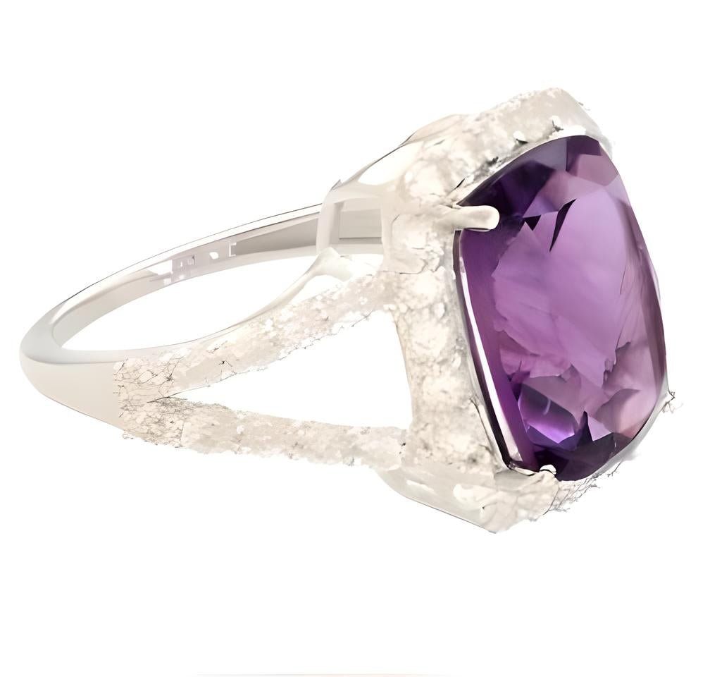 2CT Cushion Amethyst Ring - GEMPARA