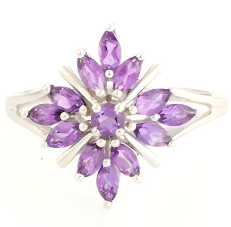 2CT Marquise Cluster Amethyst Ring - GEMPARA