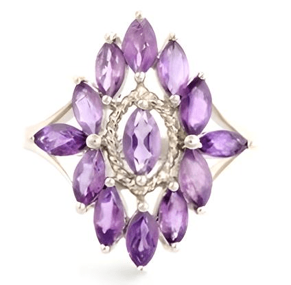 2CT Marquise Cluster Amethyst Ring - GEMPARA