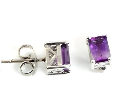 2CT Octo Amethyst Halo Studs - GEMPARA