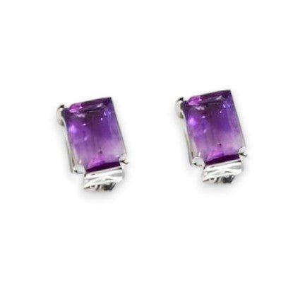 2CT Octo Amethyst Halo Studs - GEMPARA