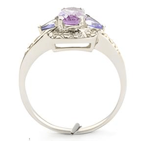 2CT Oval Amethyst and Tanzanite Ring - GEMPARA