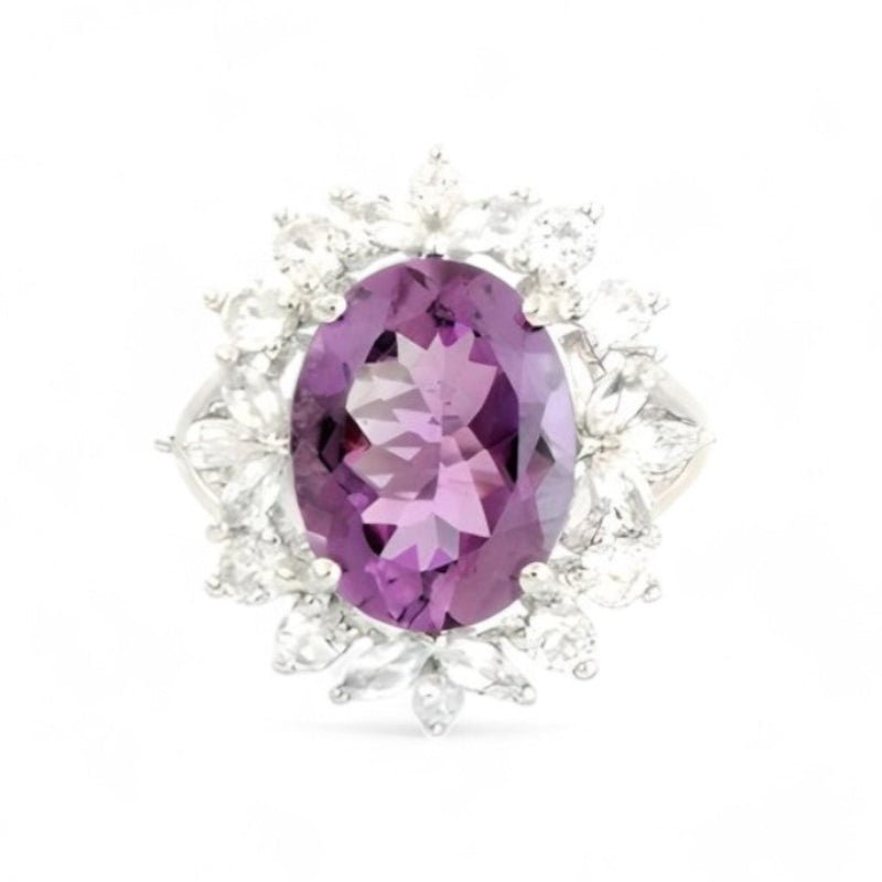 2CT Oval Amethyst Cluster Ring - GEMPARA