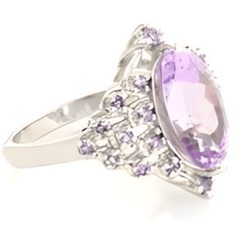 2CT Oval Amethyst Cluster Ring - GEMPARA
