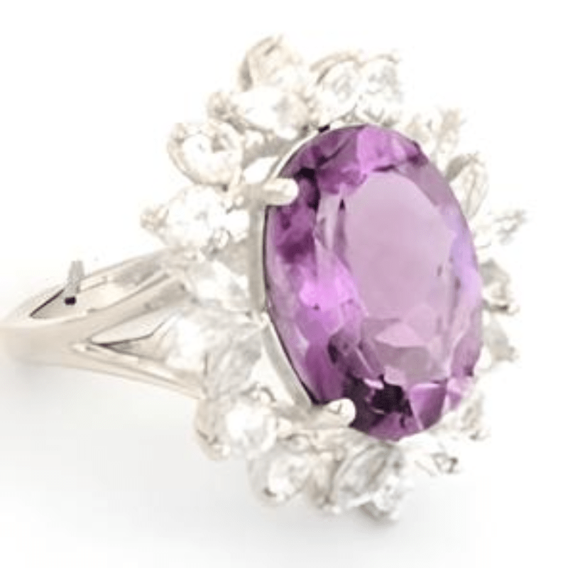 2CT Oval Amethyst Cluster Ring - GEMPARA