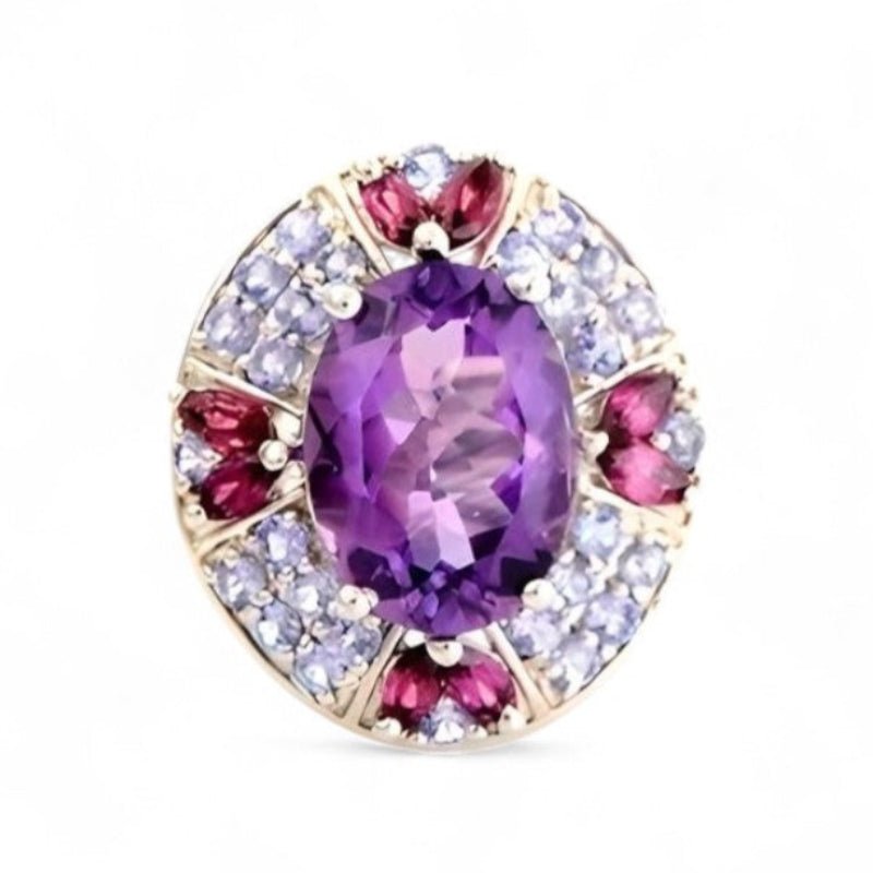 2CT Oval Amethyst Cluster Ring - GEMPARA