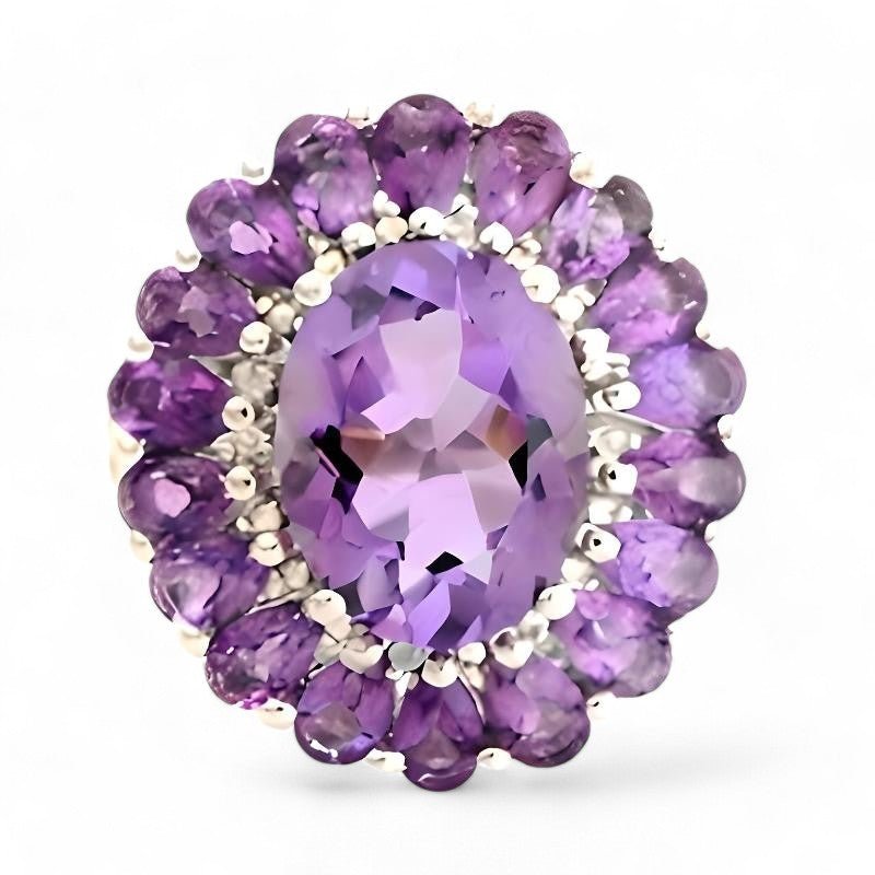 2CT Oval Amethyst Floral Ring - GEMPARA