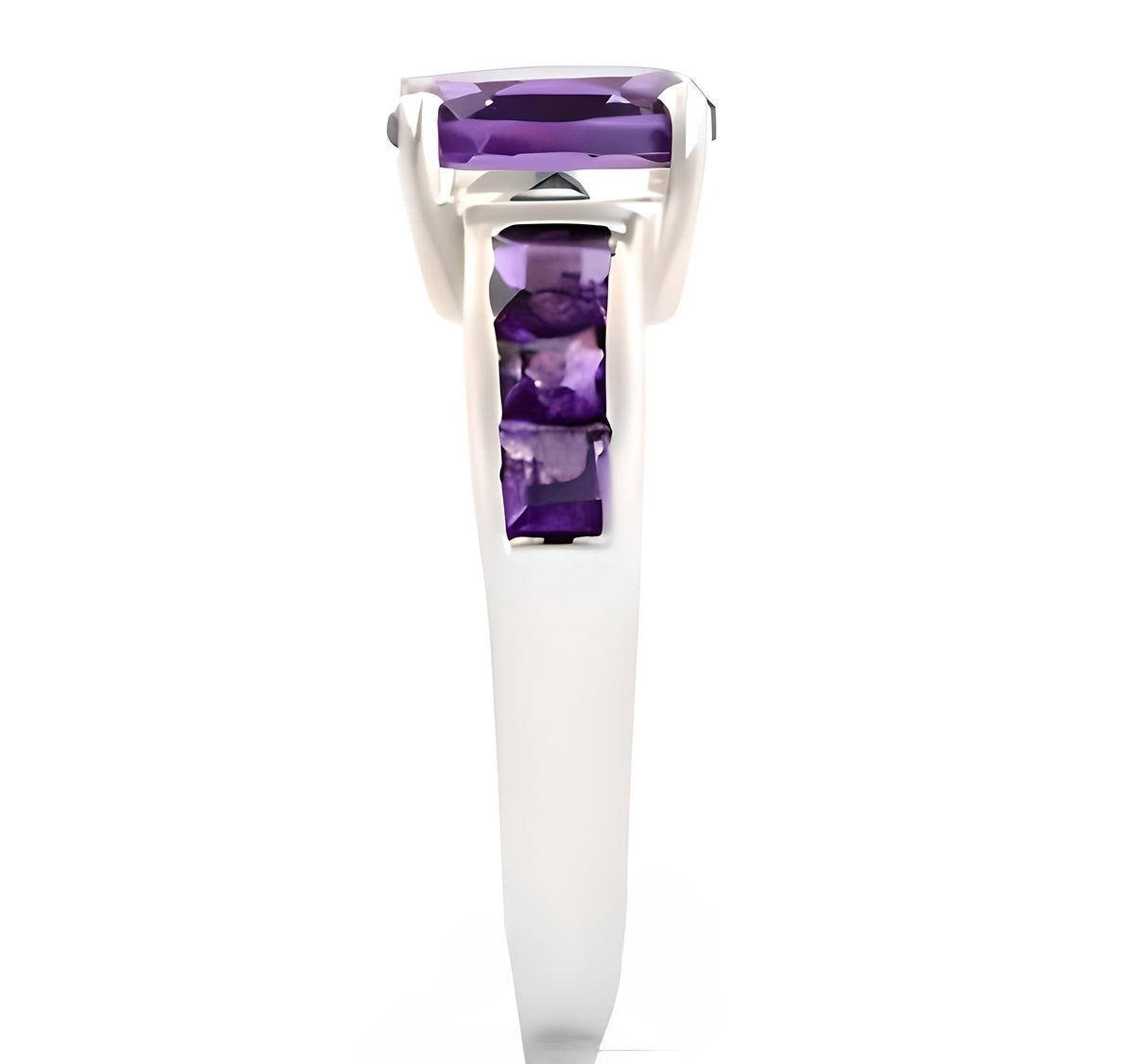 2CT Oval Channel Set Amethyst Ring - GEMPARA