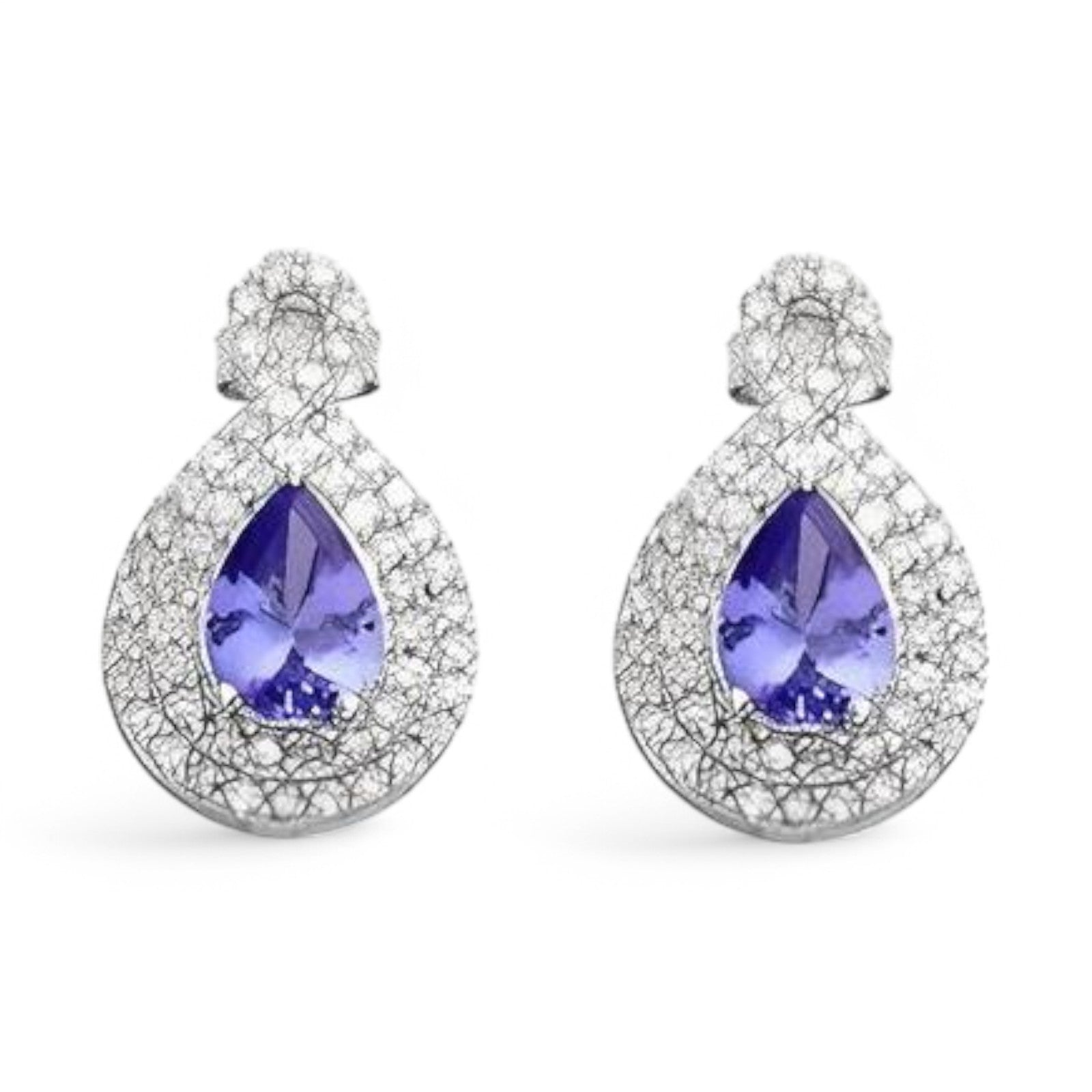 2CT Pear Tanzanite Studs - GEMPARA