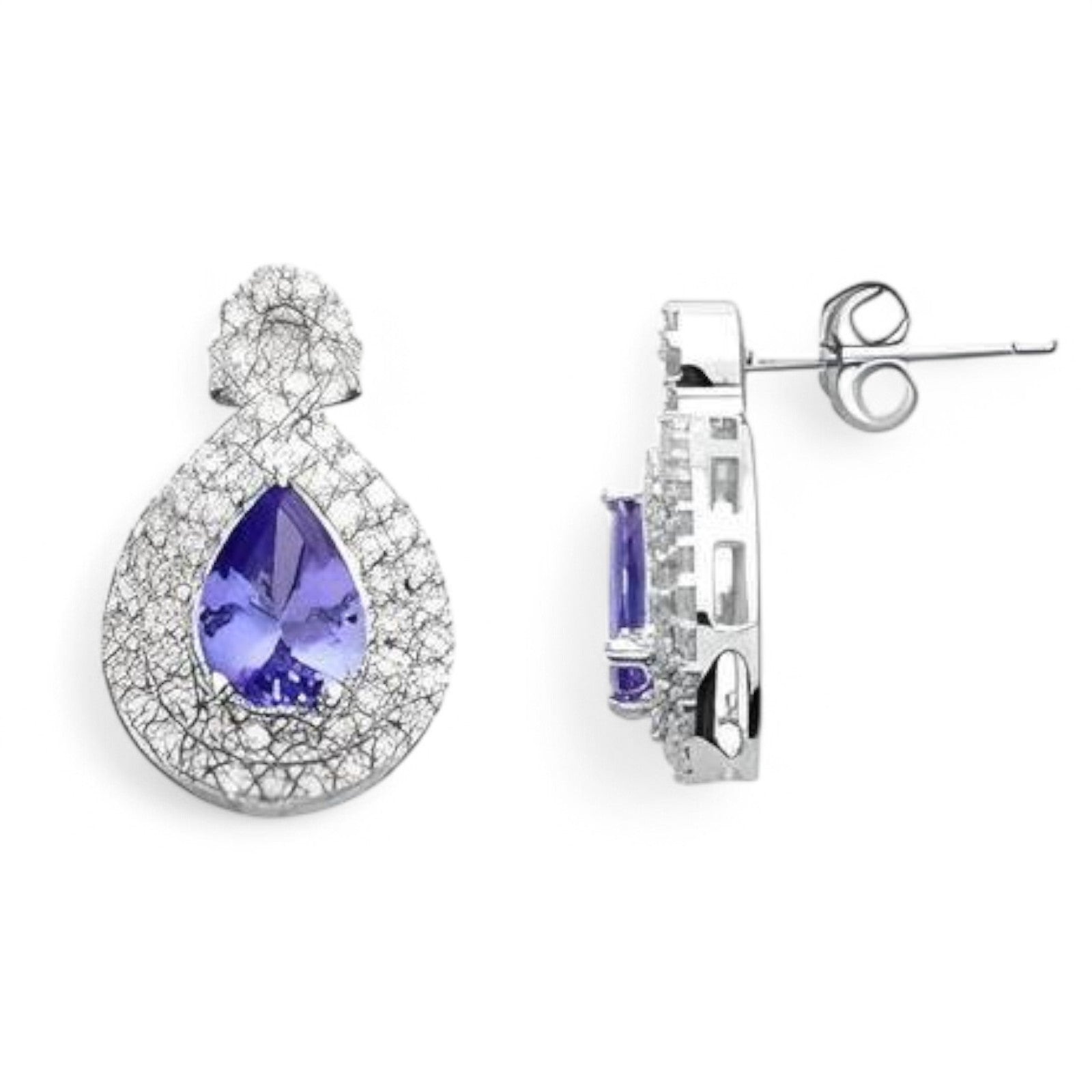 2CT Pear Tanzanite Studs - GEMPARA