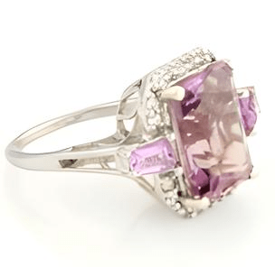 2CT Pink Amethyst Octo Halo Ring - GEMPARA