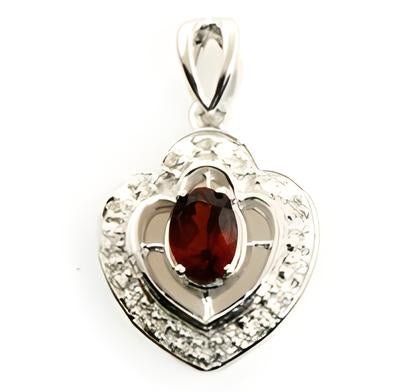 2CT Red Oval Garnet Pendent - GEMPARA