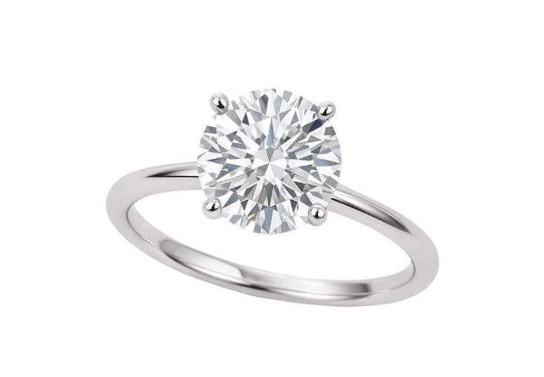 Classic 2.00 ct Round Natural Diamond Solitaire Ring – 14K Solid Gold (SI–G/H Minimum)