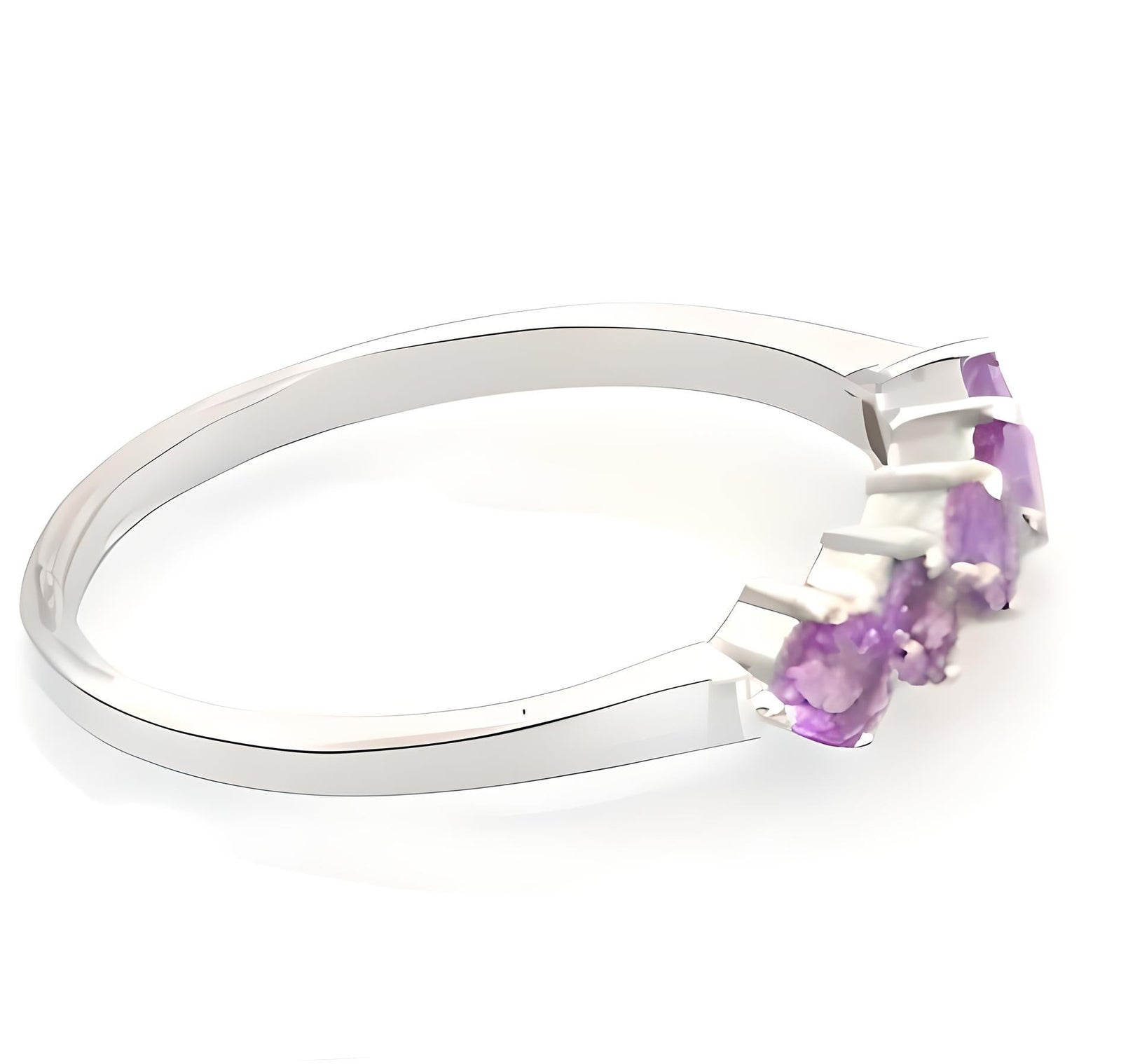 2CT Round Linear Amethyst Ring - GEMPARA