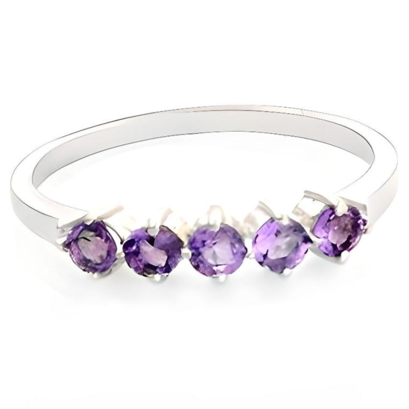 2CT Round Linear Amethyst Ring - GEMPARA