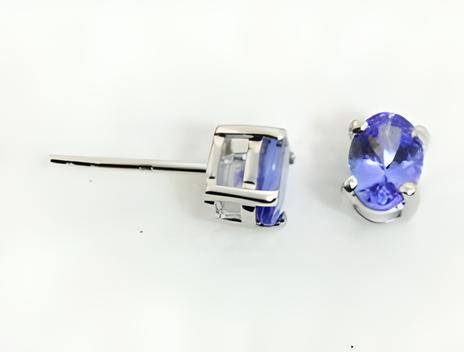 2CT Tanzanite Oval Studs - GEMPARA