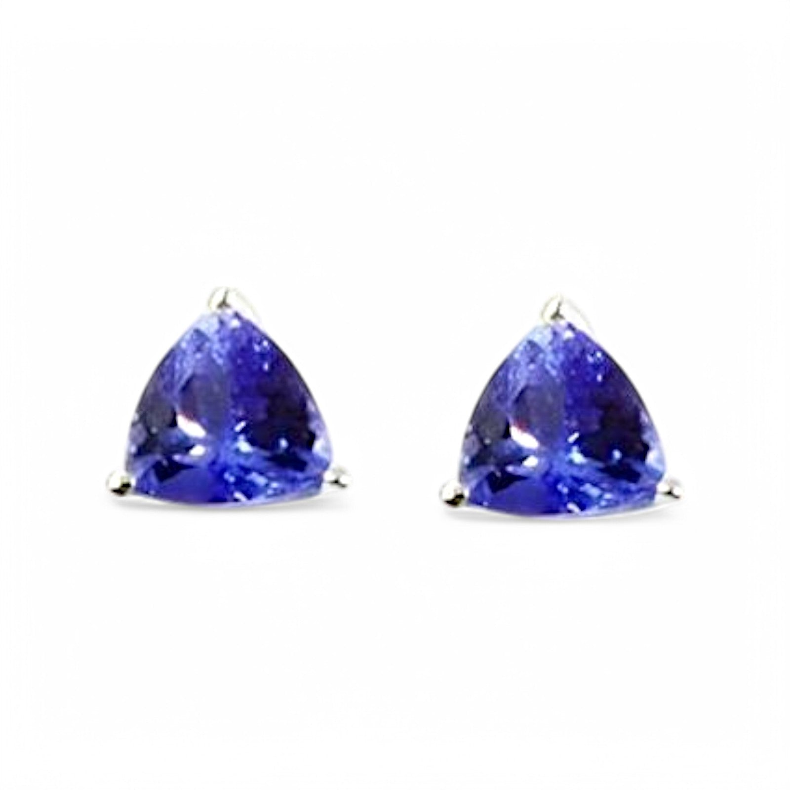 2CT Tanzanite Trillion Studs - GEMPARA