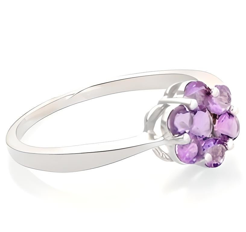 3CT Round Amethyst Flower Ring - GEMPARA