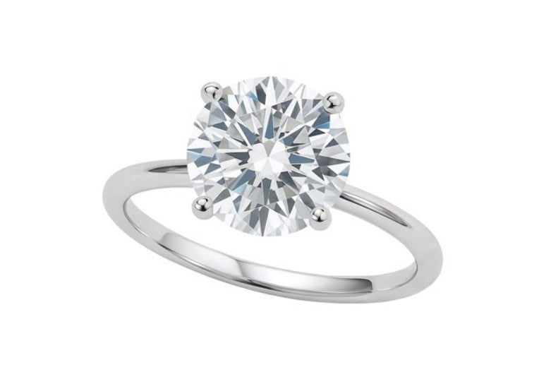 Classic 3.00 ct Round Natural Diamond Solitaire Ring – 14K Solid Gold (SI–G/H Minimum)