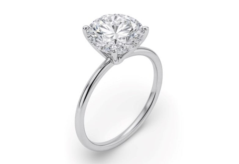 Classic 3.00 ct Round Natural Diamond Solitaire Ring – 14K Solid Gold (SI–G/H Minimum)