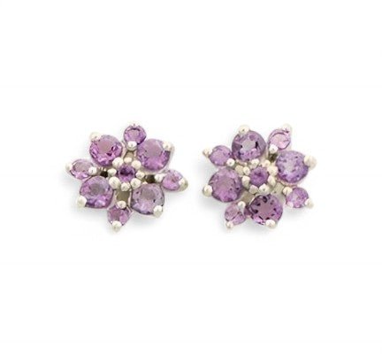 4CT Round Amethyst Halo Studs - GEMPARA