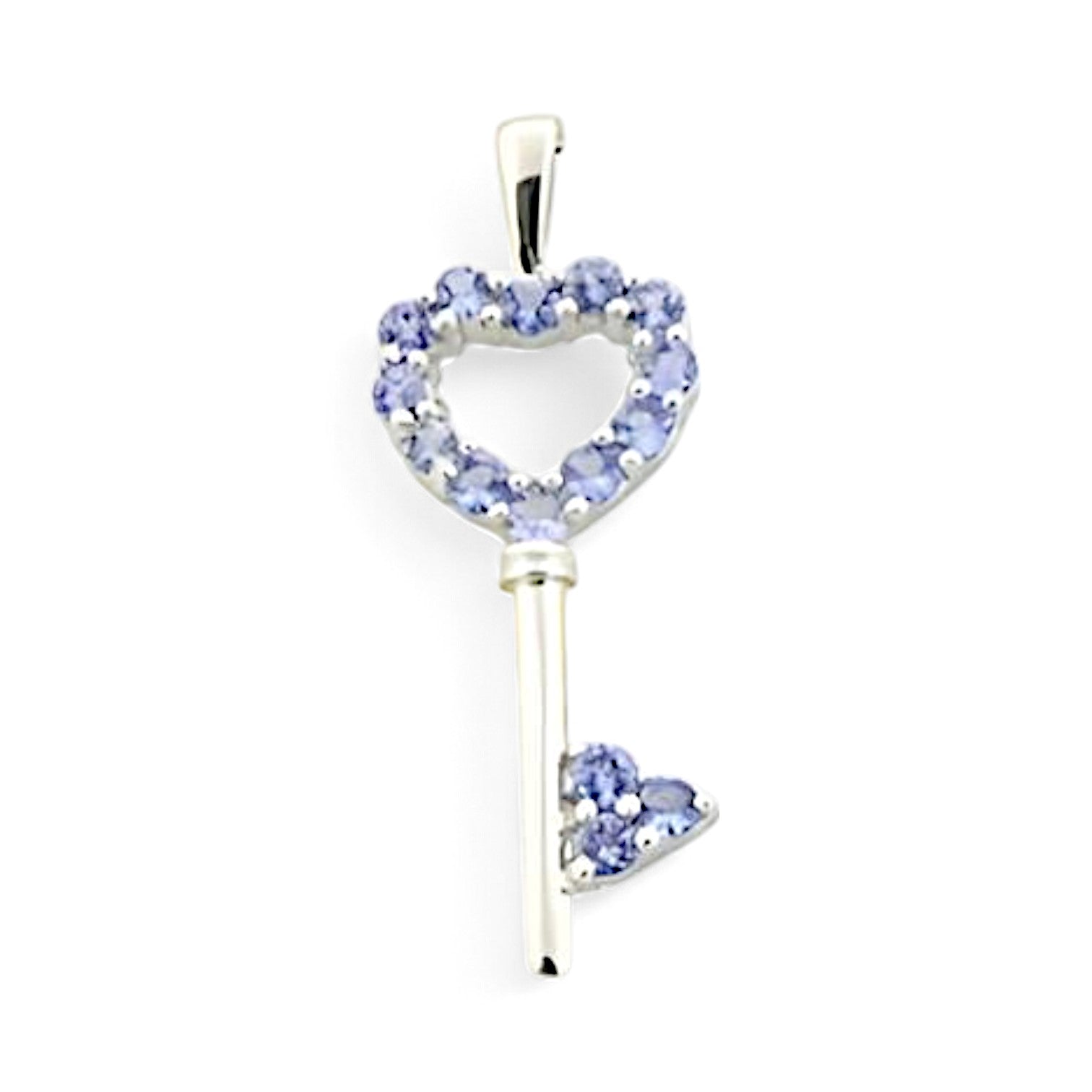 4CT Round Key to Heart Tanzanite Pendent - GEMPARA