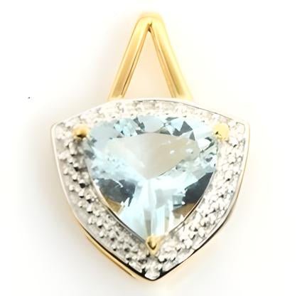 5CT Ocean&#39;s Heart Aquamarine Pendant - GEMPARA