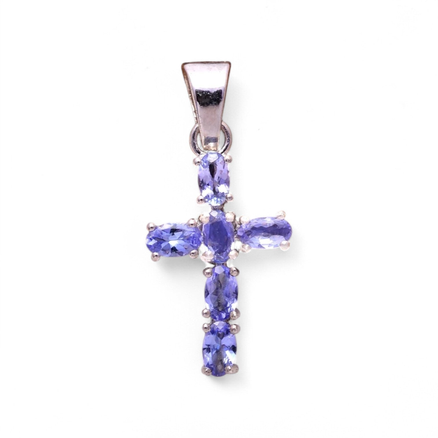 8CT Oval Tanzanite Cross Pendent - GEMPARA