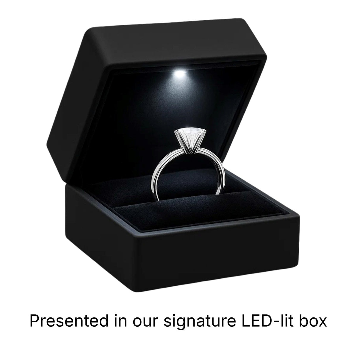 1 Carat Cushion Lab Grown IGI G/VS1 Diamond Solitaire Ring in 10K White Gold