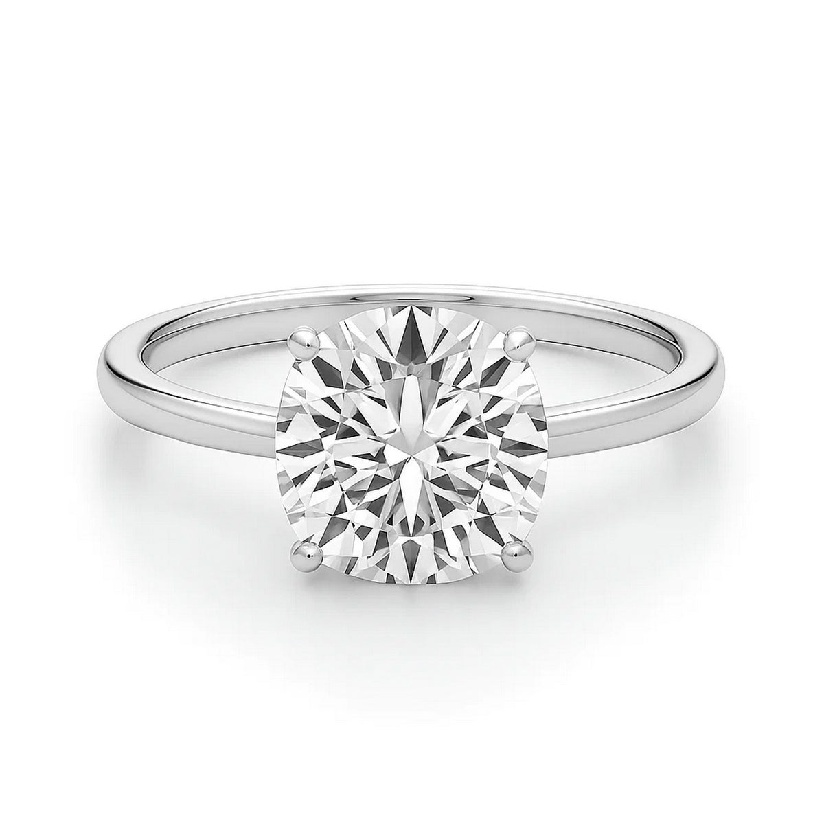 3 Carat Cushion Lab Grown IGI G/VS1 Diamond Solitaire Ring in 10K White Gold