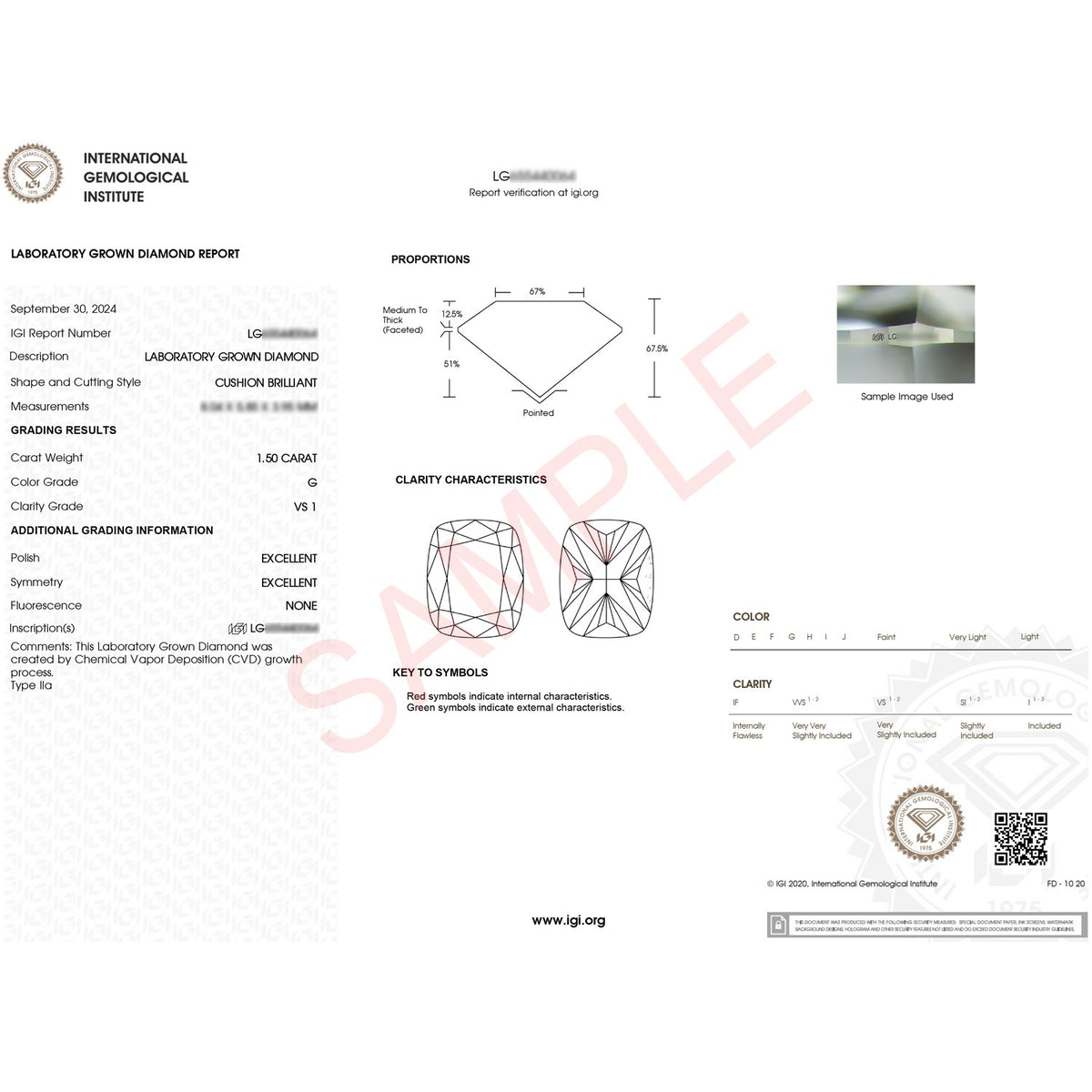1.50Ct Cushion Lab Grown IGI G/VS1 Diamond Ring in 10K Yellow Gold