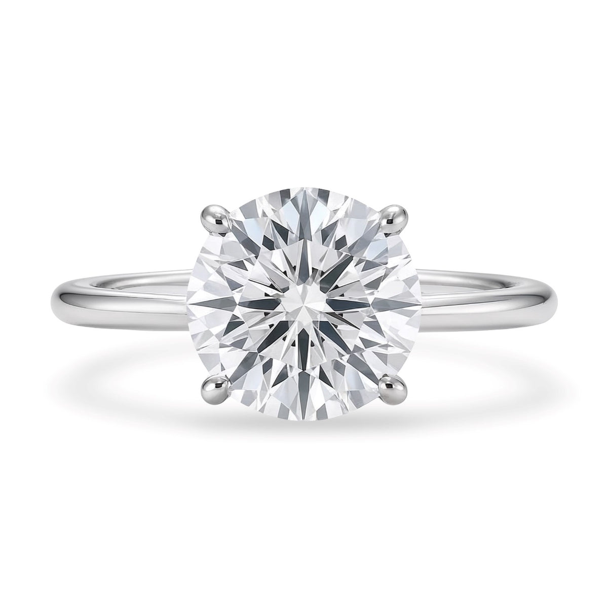 3 Carat Round Lab Grown IGI G/VS1 Diamond Solitaire Ring in 10K White Gold