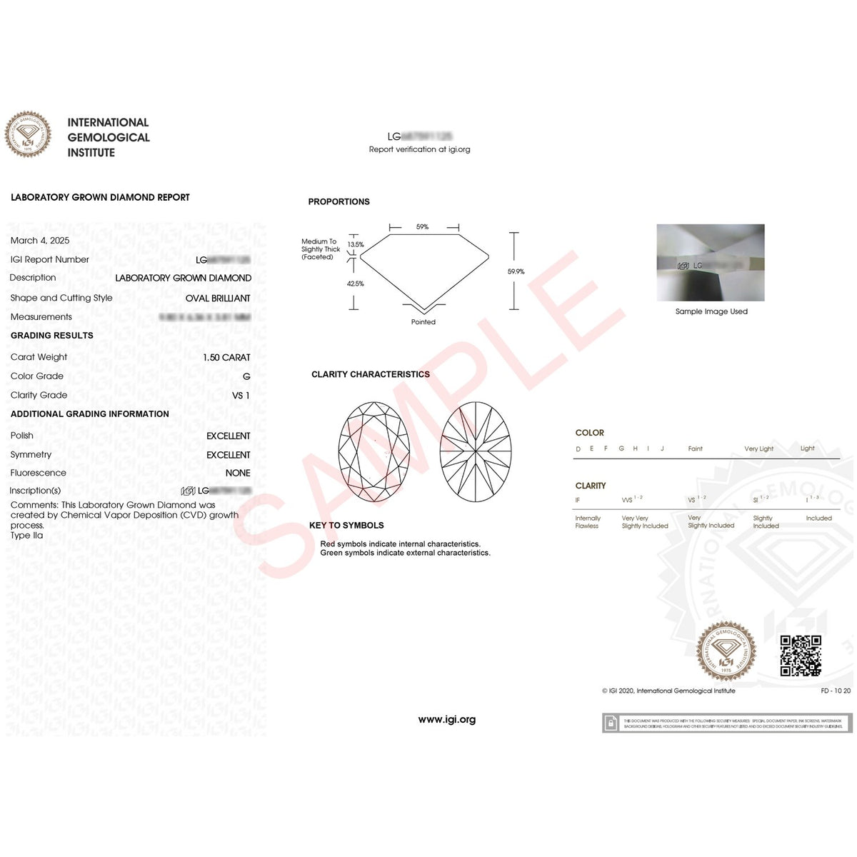 1 1/2 Carat Oval Lab Grown IGI G/VS1 Diamond Solitaire Ring in 10K White Gold
