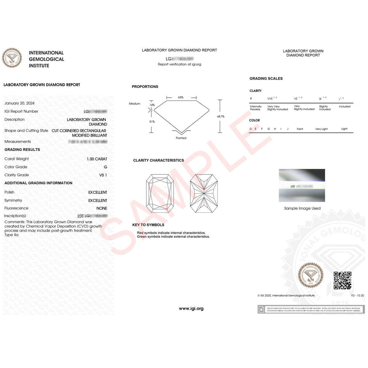 1 Carat Radiant Lab Grown IGI G/VS1 Diamond Solitaire Ring in 14K Yellow Gold