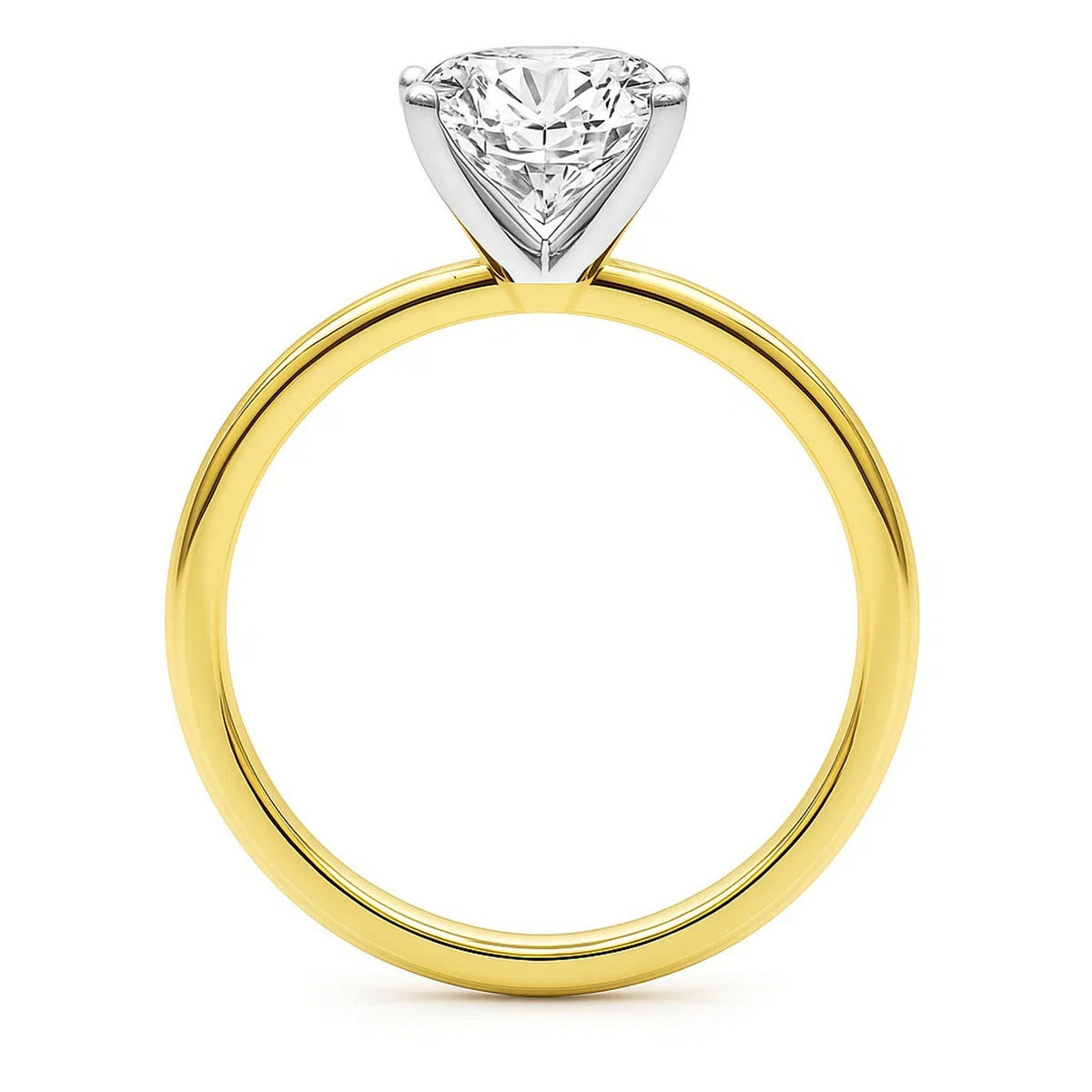 3 Carat Princess Lab Grown IGI G/VS1 Diamond Solitaire Ring in 14K Yellow Gold