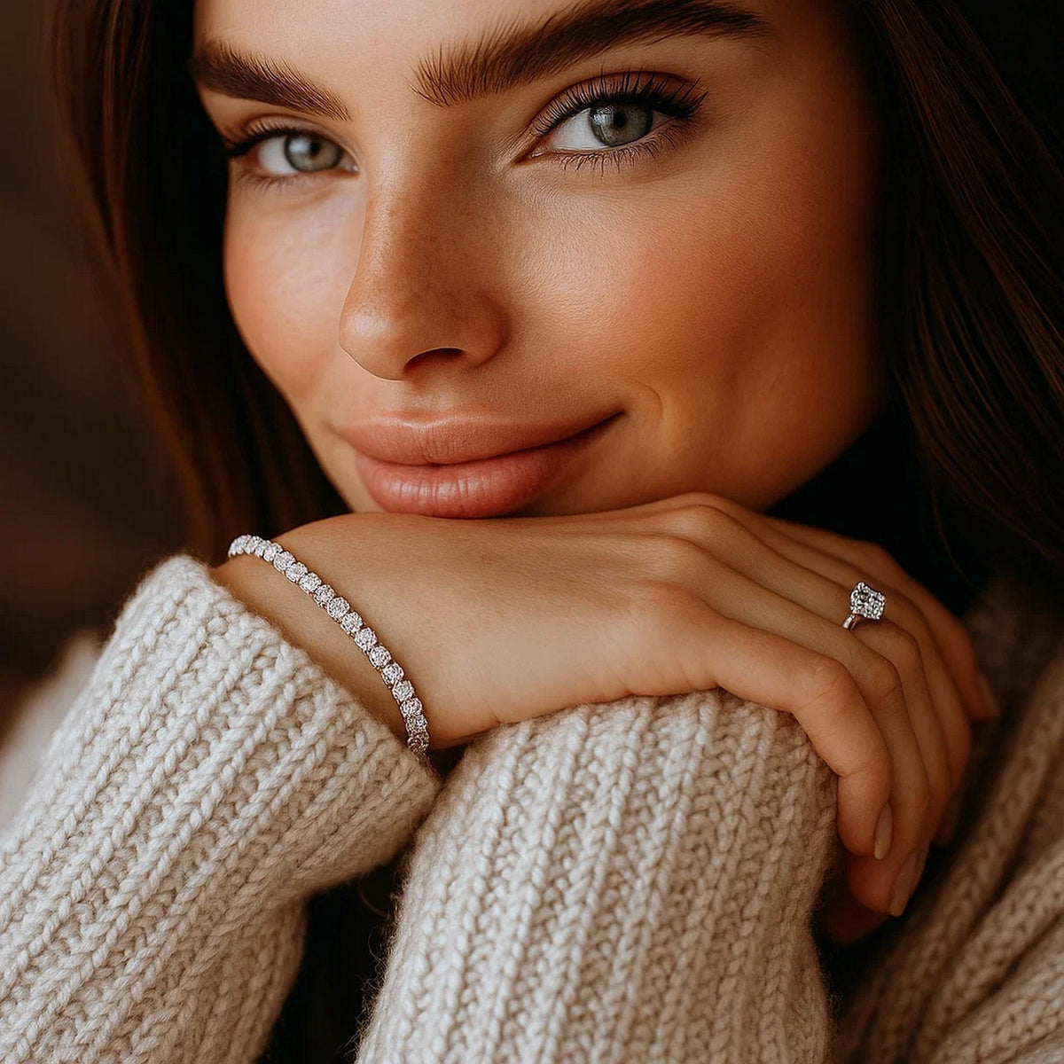 Lab Grown Round Diamond Tennis Bracelet in 14k White Gold (5 cctw  F/G  VS2/SI1)