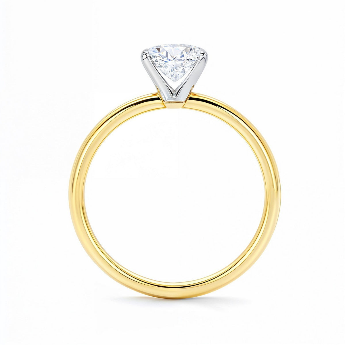 2 Carat Radiant Lab Grown IGI G/VS1 Diamond Solitaire Ring in 10K Yellow Gold