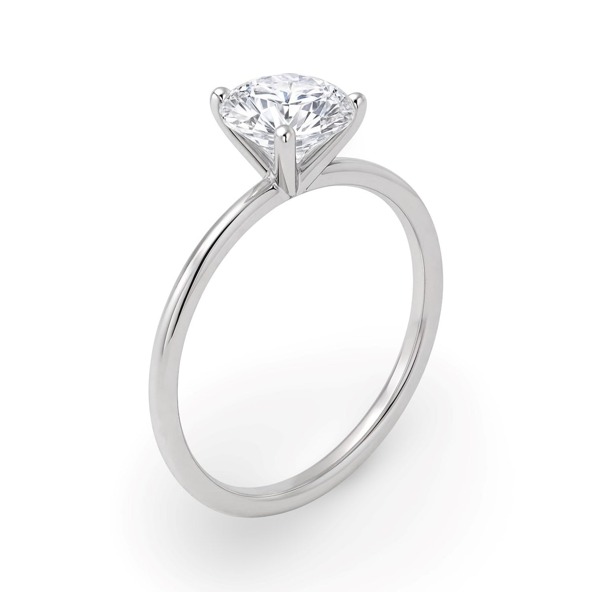 1 1/2 Carat Round Lab Grown IGI G/VS1 Diamond Solitaire Ring in Sterling Silver