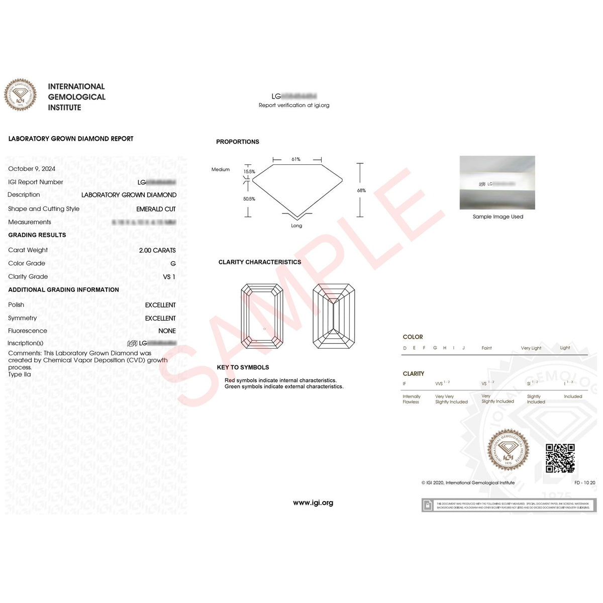 2 Carat Emerald Lab Grown IGI G/VS1 Diamond Solitaire Ring in 10K Yellow Gold